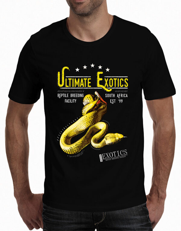 Ultimate Exotics T-Shirt – Albino White-lipped Tree Viper — Large